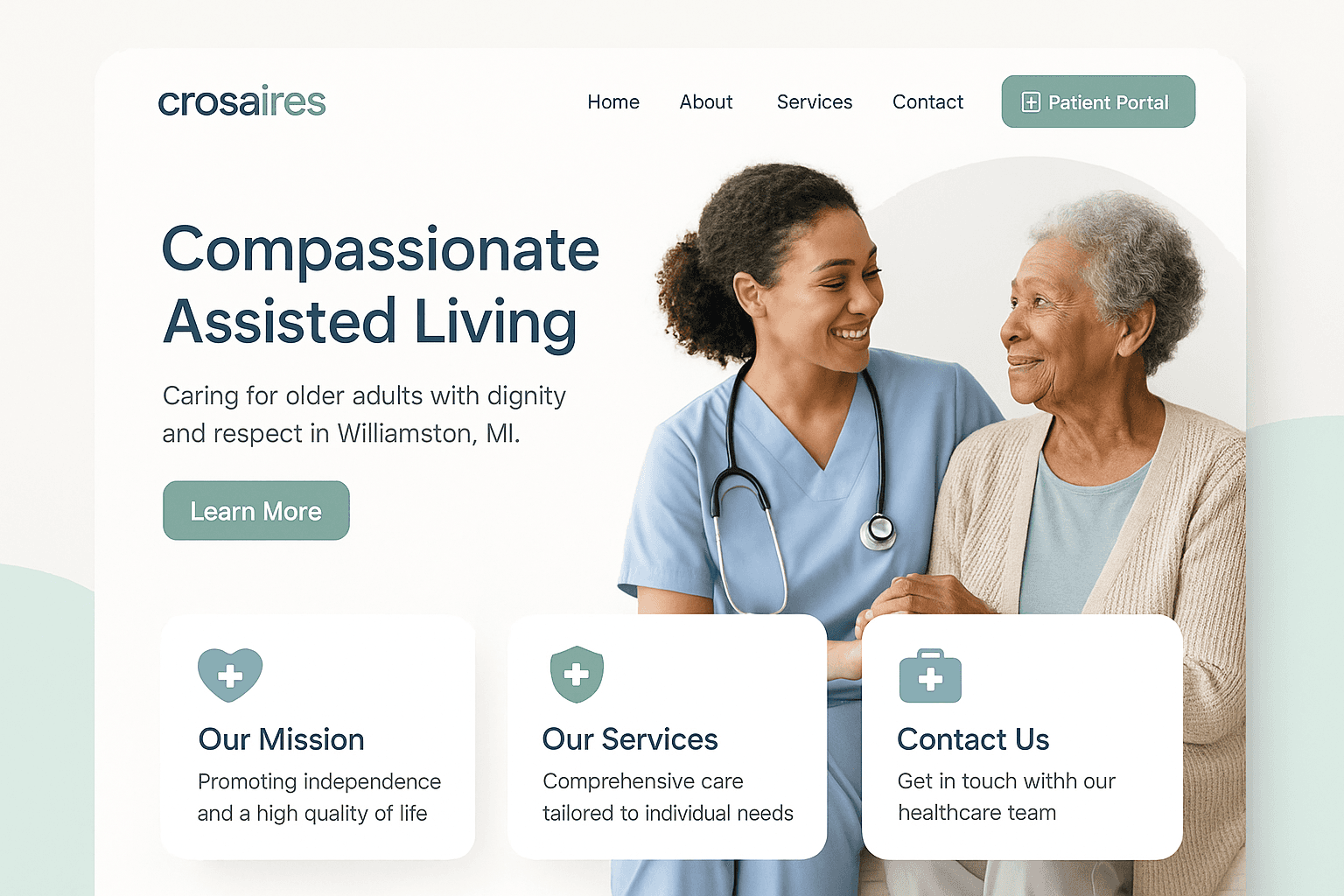 crosaires.com website mockup